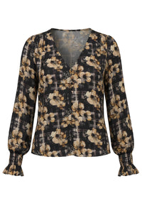 Floral Top with Smocking
