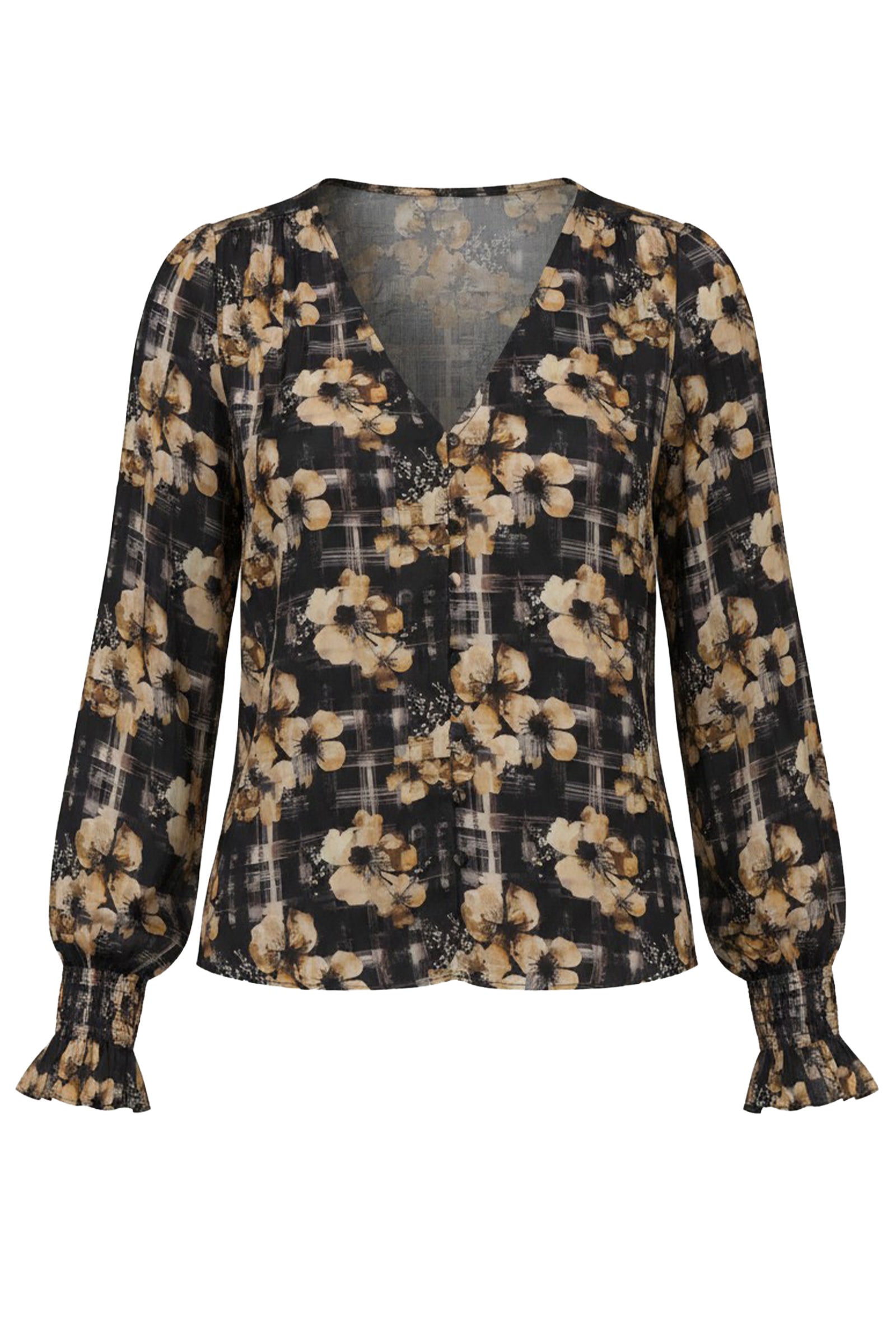 Floral Top with Smocking