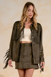Sueded Fringe Jacket