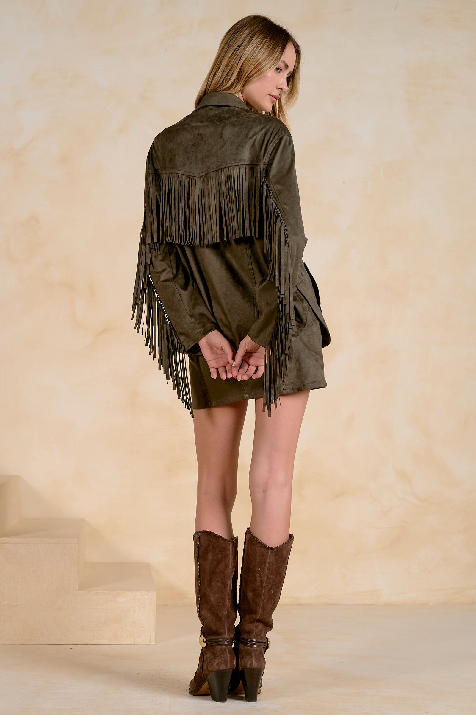 Sueded Fringe Jacket