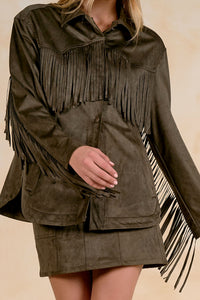 Sueded Fringe Jacket