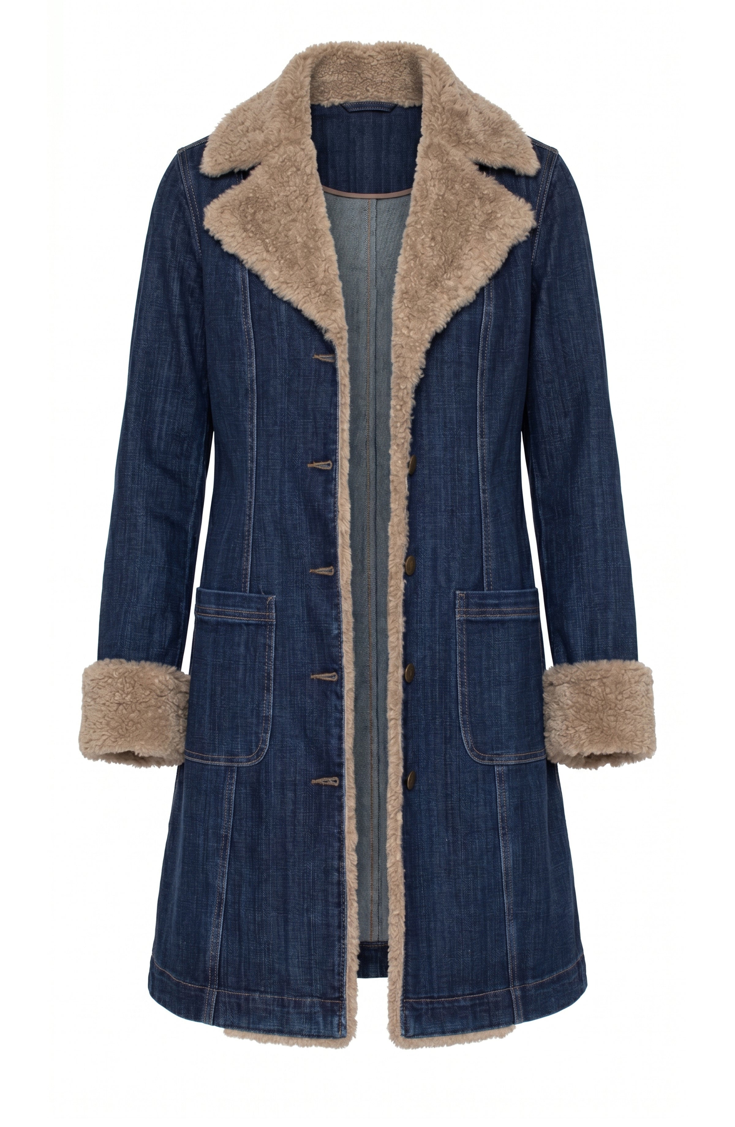 Sherpa Trimmed Denim Jacket