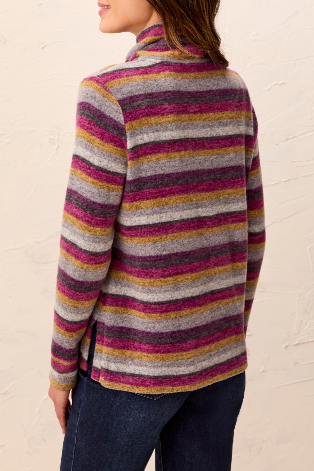Striped Funnel Neck