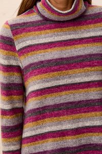 Striped Funnel Neck