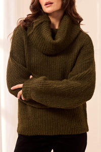Funnel Neck Sweater in Moss
