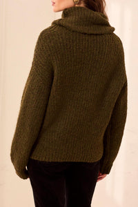 Funnel Neck Sweater in Moss