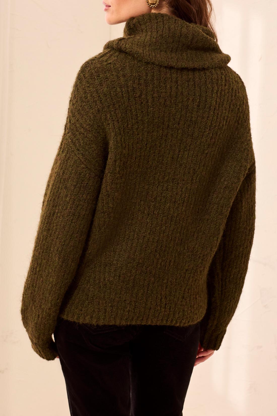 Funnel Neck Sweater in Moss