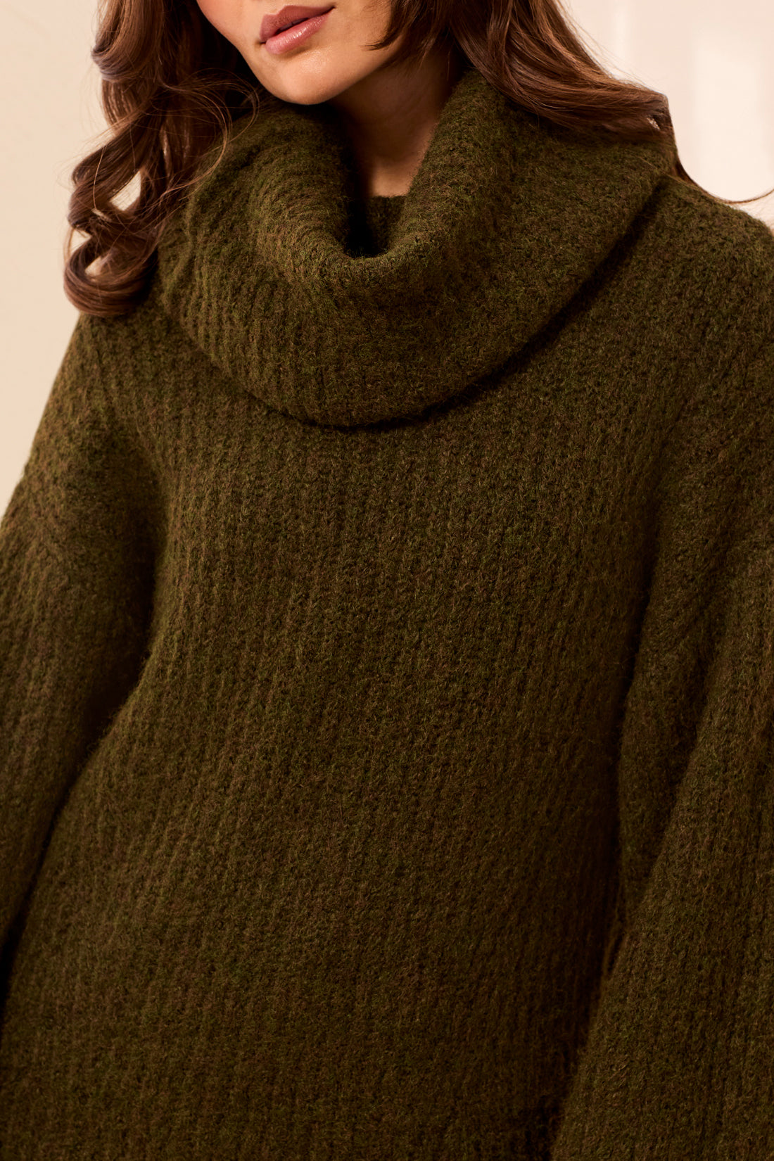 Funnel Neck Sweater in Moss