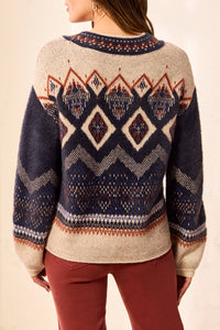 Mock Neck Saphire Sweater
