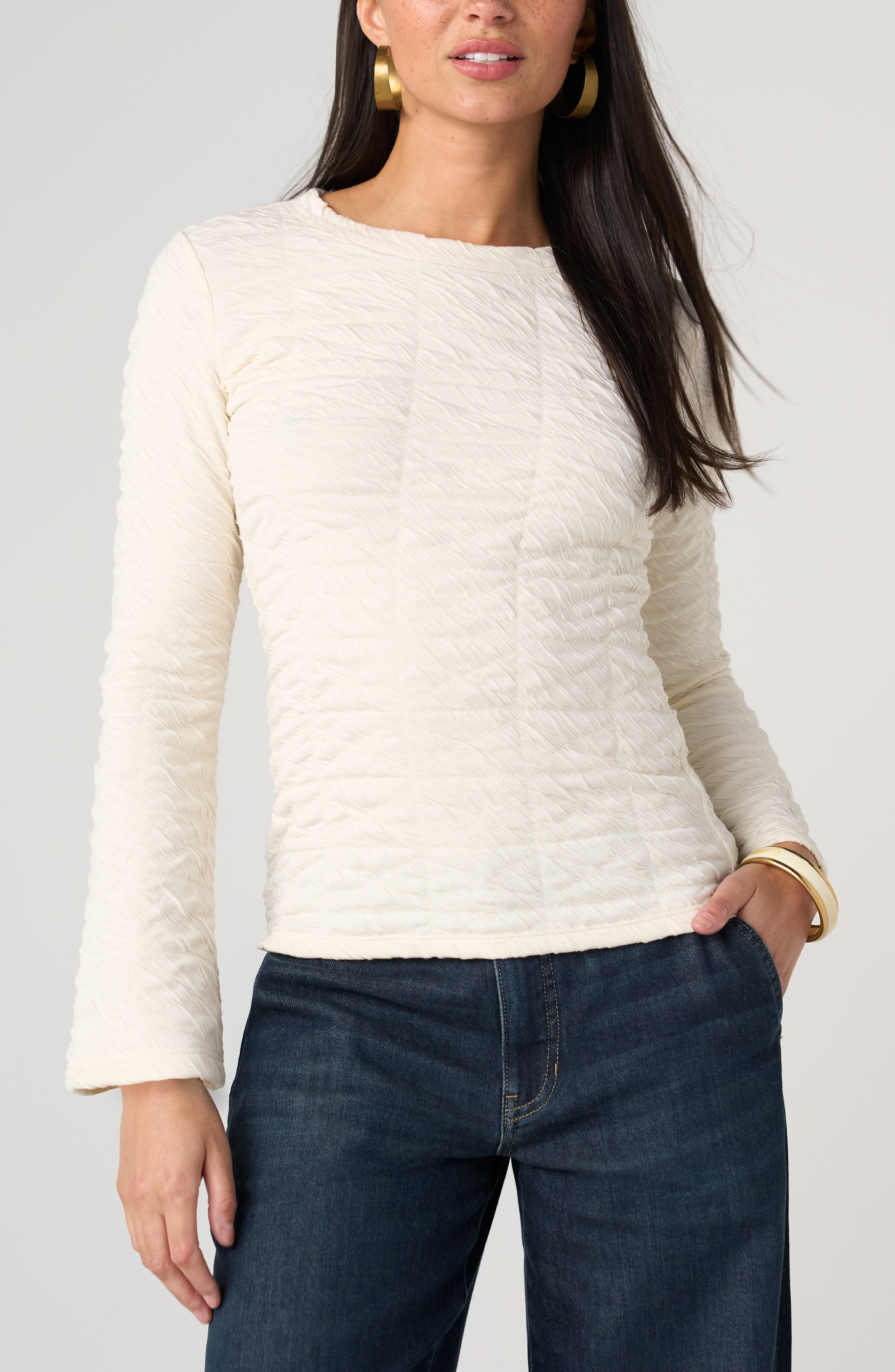 Flare sleeve Crew Neck