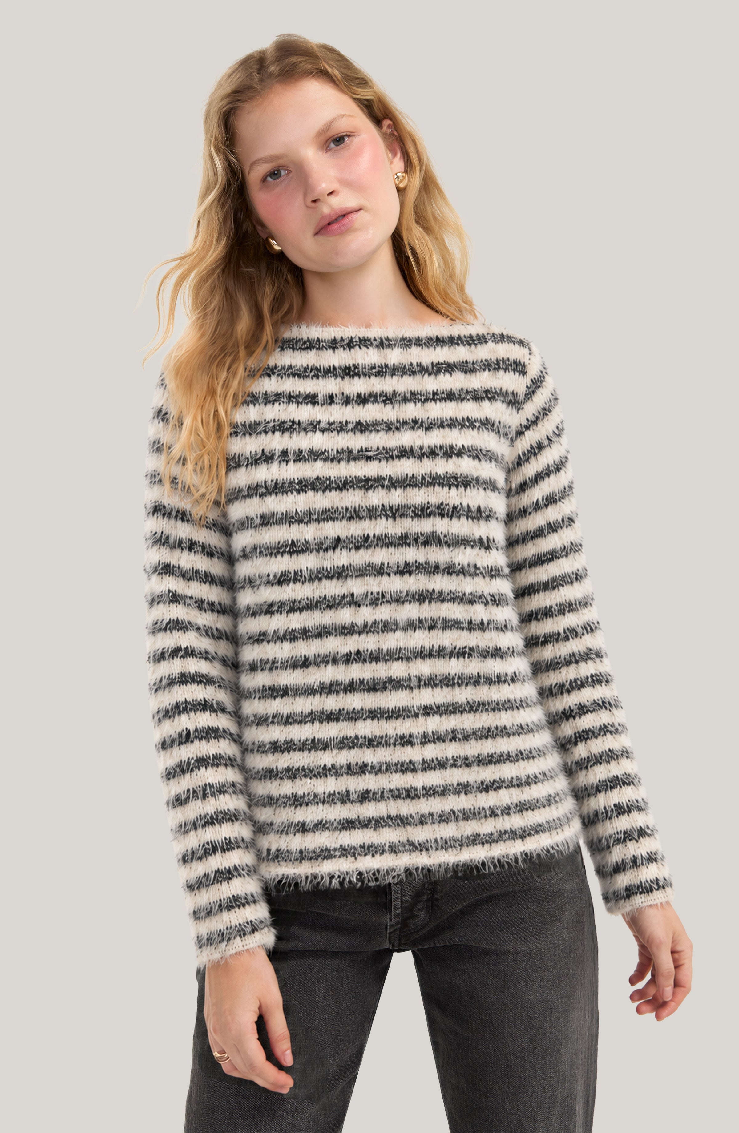 Boatneck Eyelash Sweater