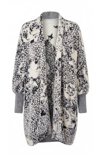 Soft B&W Open Front Cardigan