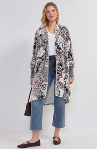 Soft B&W Open Front Cardigan