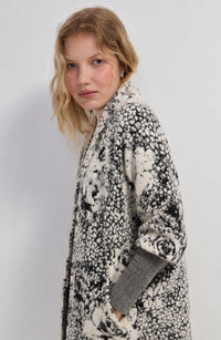 Soft B&W Open Front Cardigan