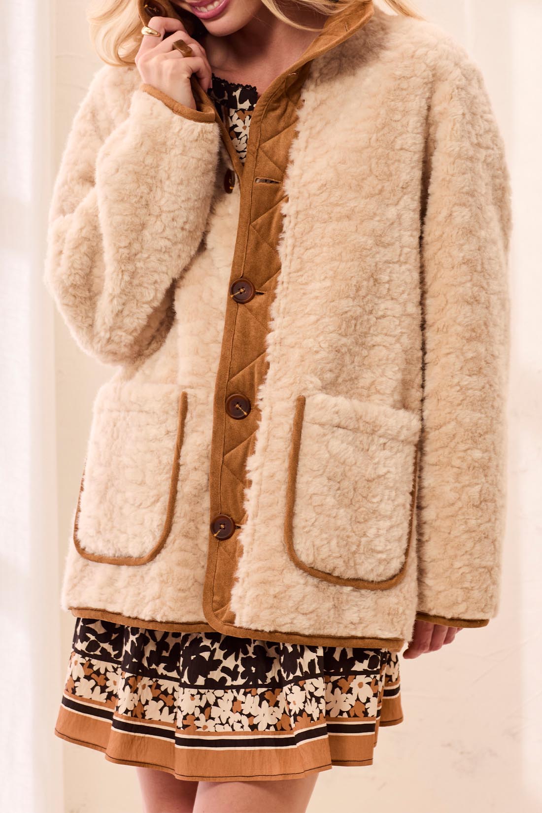 Reversible Faux Suede Coat