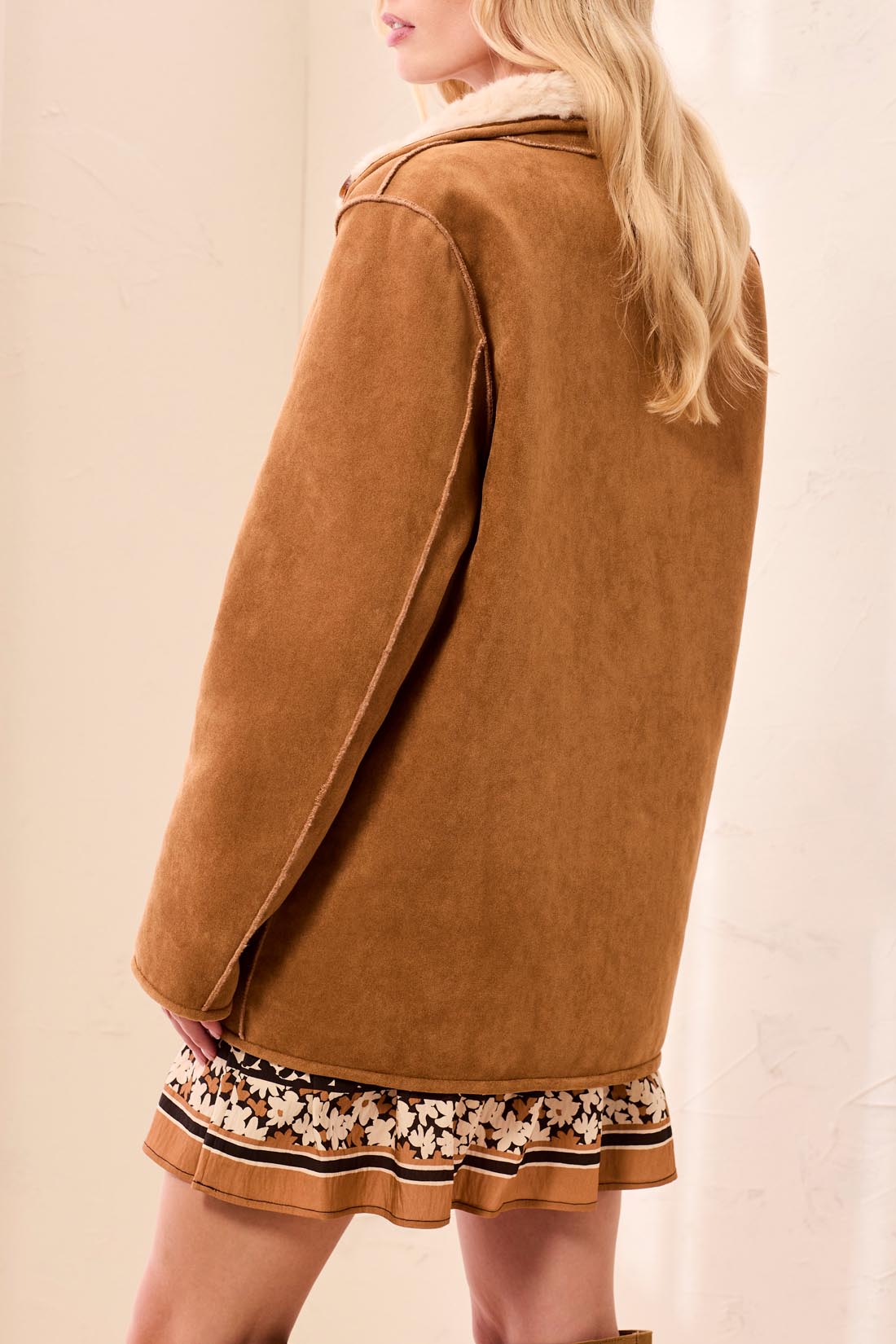Reversible Faux Suede Coat