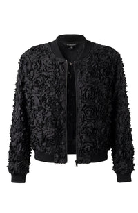 Floral Woven Bomber Jacket