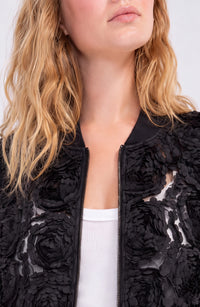 Floral Woven Bomber Jacket