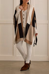 Color Block Sweater Poncho
