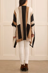 Color Block Sweater Poncho