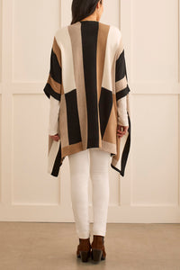 Color Block Sweater Poncho