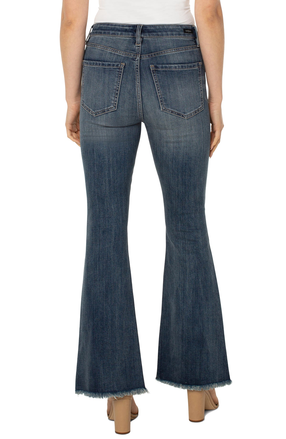 Hannah High Super Flare with Fray Hem 32"