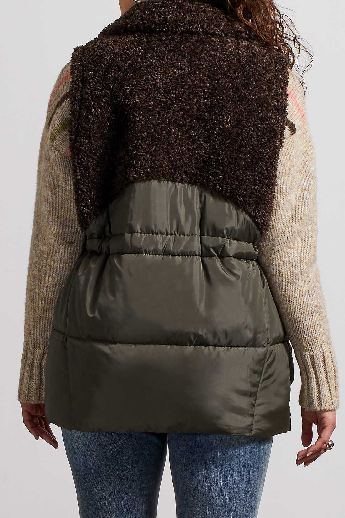 Sleeveless Combo Sherpa Vest