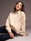 Mock Neck Sweater with Sequins