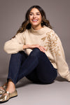 Mock Neck Sweater with Sequins