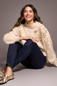 Mock Neck Sweater with Sequins