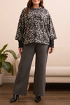 Mock Neck Layered Sleeve Top (Curvy)