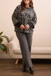 Mock Neck Layered Sleeve Top (Curvy)