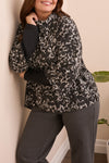 Mock Neck Layered Sleeve Top (Curvy)