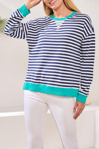 Striped Crew Neck with Cuff