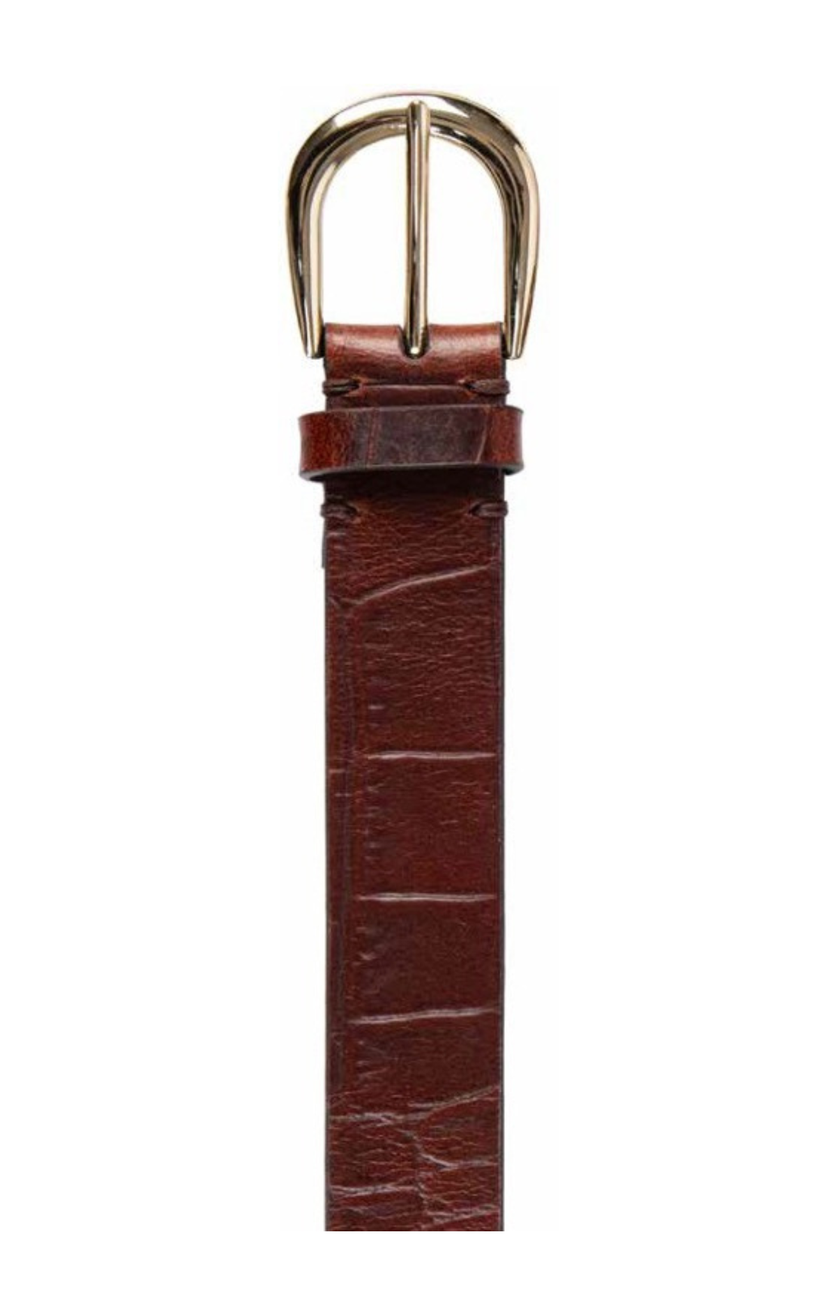 Leather Belt with Brass Buckle