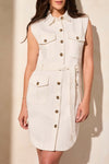 Twill Denim Cargo Shirt Dress