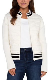Quilted Zip Front Sweater