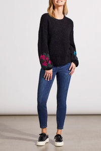 Sweater with Embroidered Sleeves
