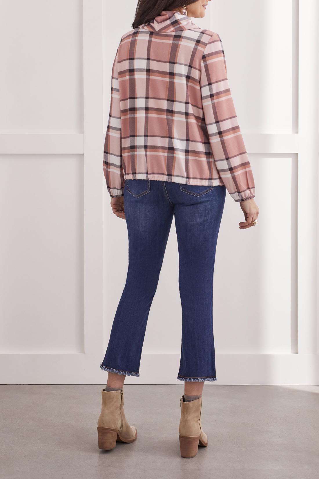 Cowl Neck Top with Drawstring Waist