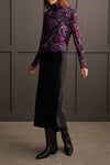 Lined Patterned Turtleneck