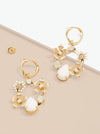 Handmade Drop Earring with Crystals and Flowers