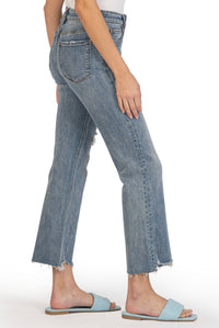 Kelsey High Rise Fab Ab Ankle Flare with Raw Hem