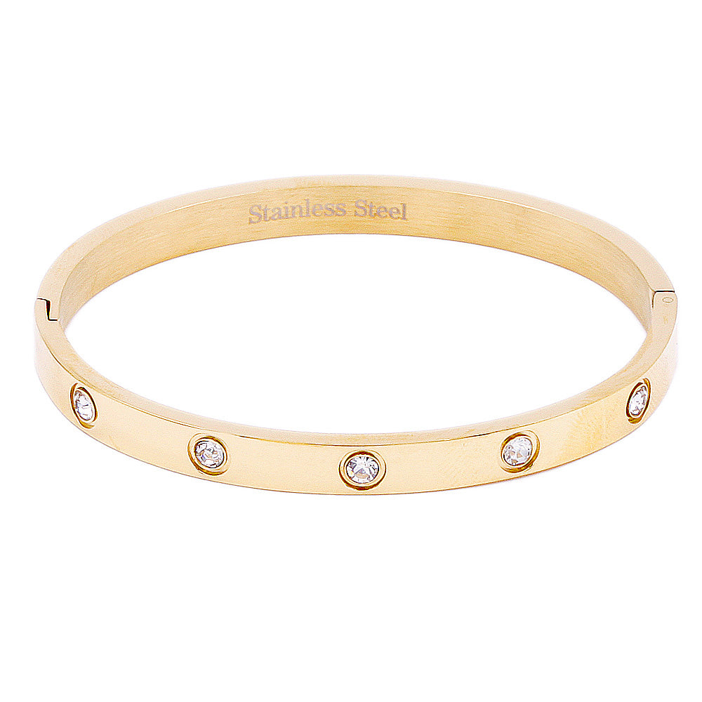 Pave Circle CZ Bangle Bracelet