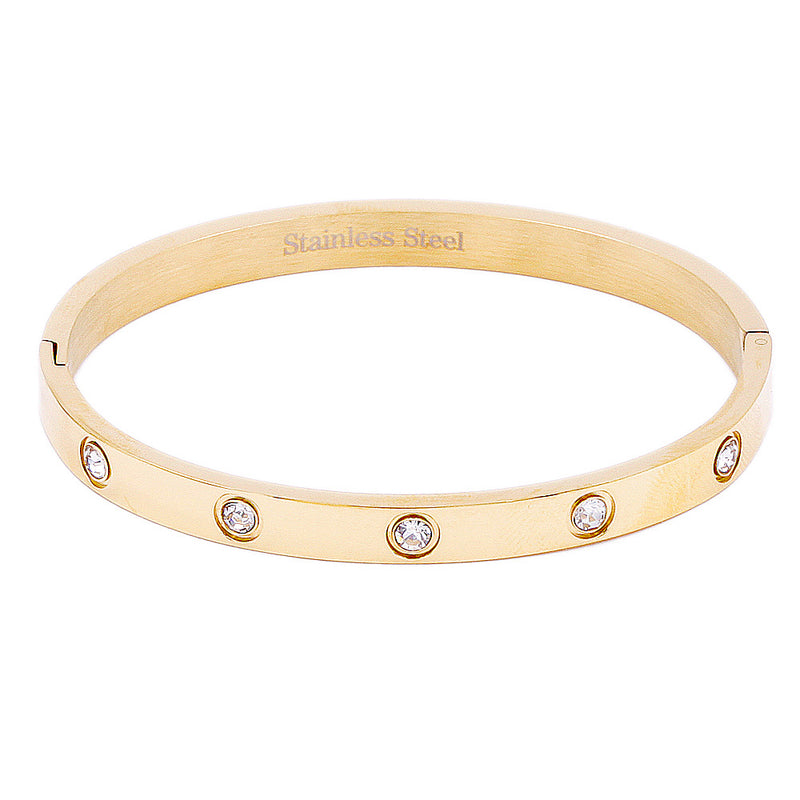 Pave Circle CZ Bangle Bracelet
