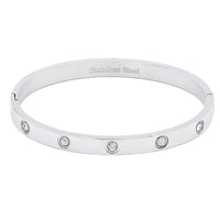 Pave Circle CZ Bangle Bracelet
