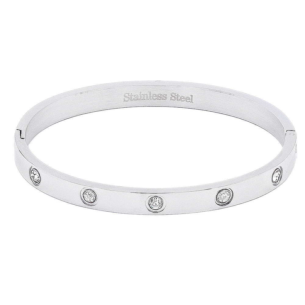Pave Circle CZ Bangle Bracelet