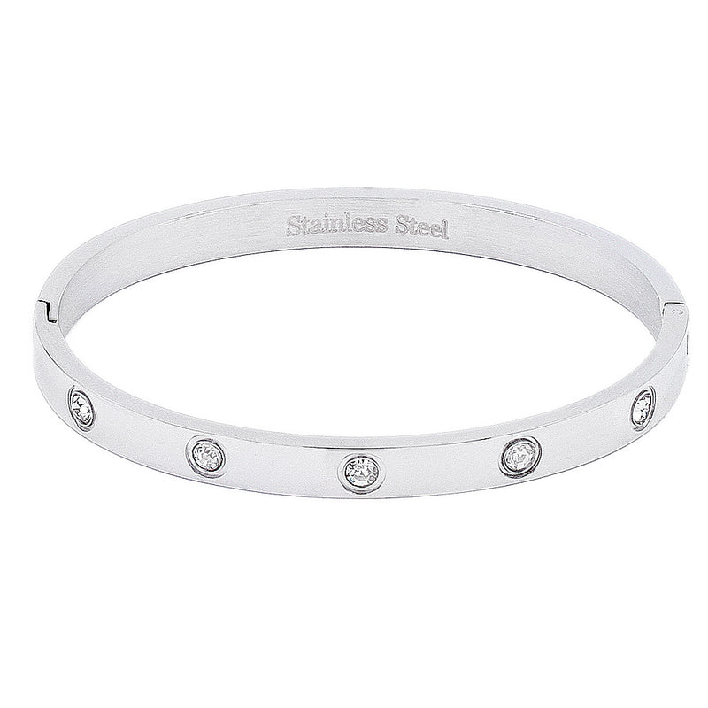 Pave Circle CZ Bangle Bracelet