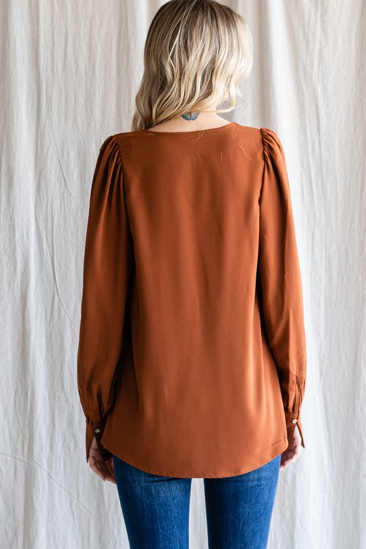 Curvy V-Neck Top
