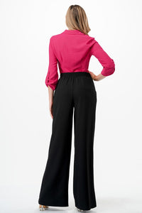 Wide Leg Pant with Front Tie Detail
