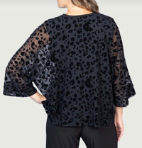 Leopard Burnout V-Neck Top